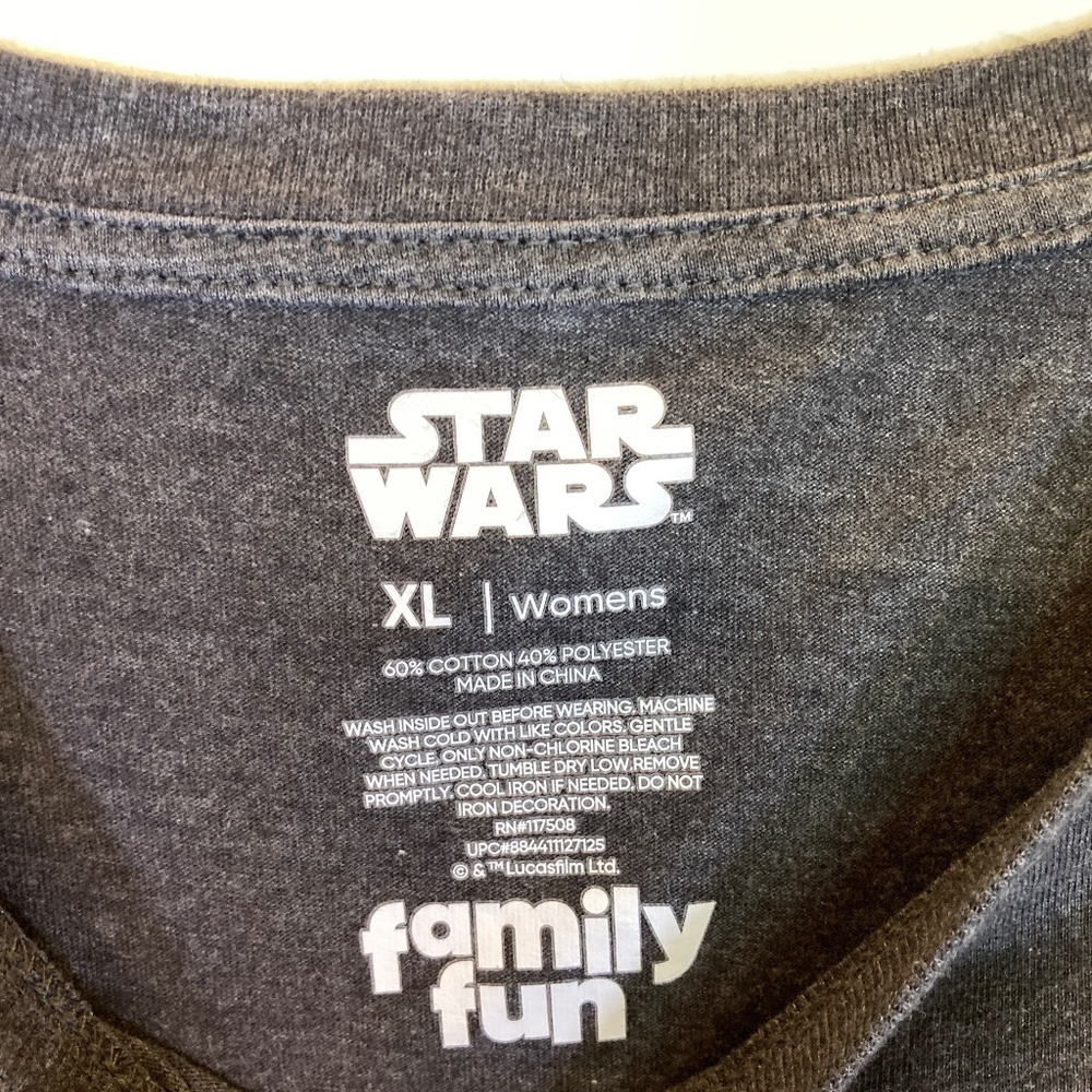 Star Wars Dark Gray Short Sleeve Shirt Sz XL Halloween Womens No Tags Good Shape - Picture 3 of 12